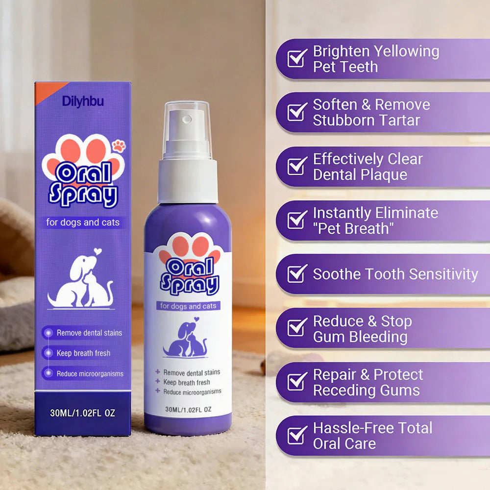 š¾ Dilyhbu Pet Oral Spray ā Fresh Breath & Daily Dental Care for Dogs & Cats-8POP