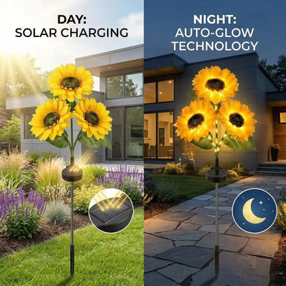 🌻 Dilyhbu Solar Sunflower Garden Lights – Waterproof Outdoor LED Decor with Automatic Dusk-to-Dawn Glow-8AOE1