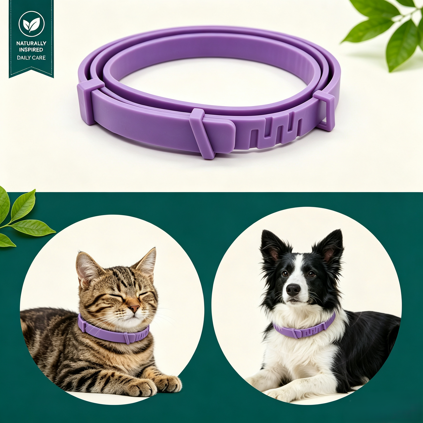 🔥 50% OFF Today 🐾Premium Natural Flea & Tick Protection Collar for Dogs & Cats – 60 Days Waterproof Botanical Defense-8YF7