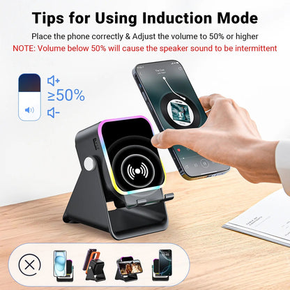 🔊🔊🔊5-in-1 Wireless Speaker Phone Stand with Power Bank-8POP