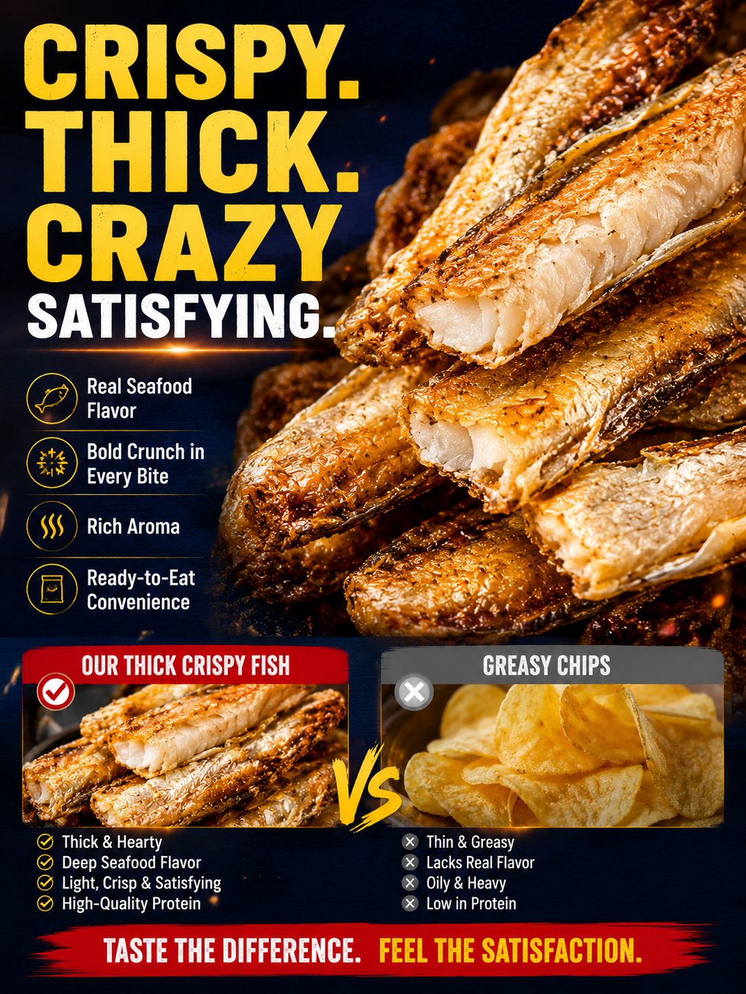 🐡 Premium Fish Crisps –🚢 Bold Seafood Flavor & an Irresistible Crunch-Sam
