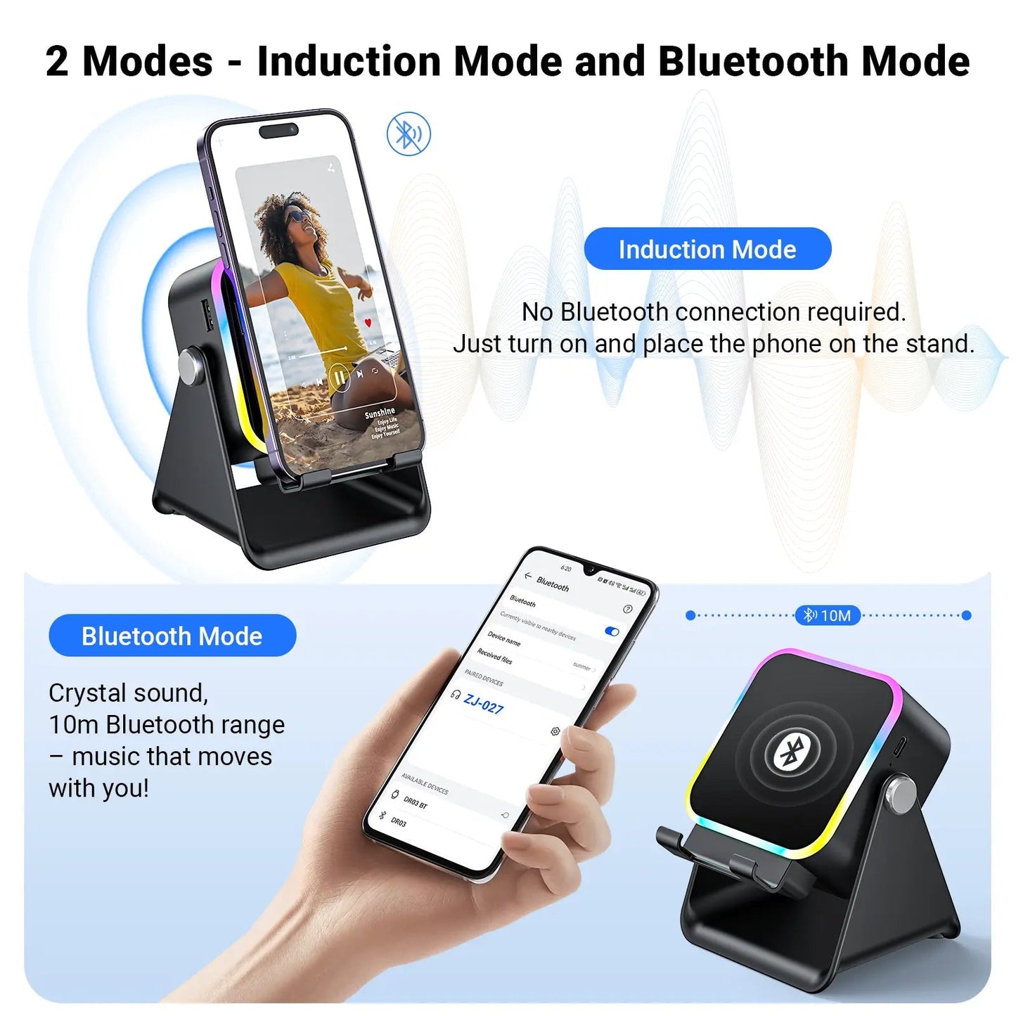 🔊🔊🔊5-in-1 Wireless Speaker Phone Stand with Power Bank-8POP