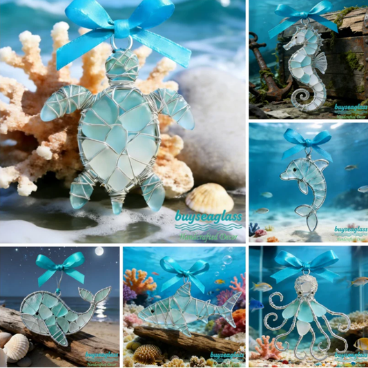 🔥Hand-Wrapped Sea Glass Collection💎Timeless Coastal Art-8POP