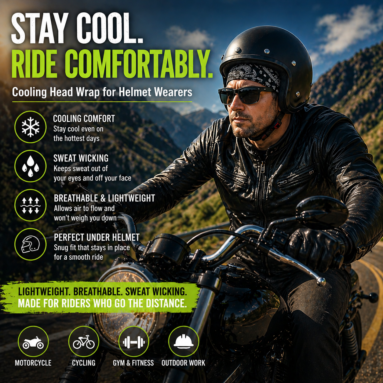 🧢🧢🧢Stop Sweat, Heat & Helmet Discomfort — Stay Cool All Day -8POP