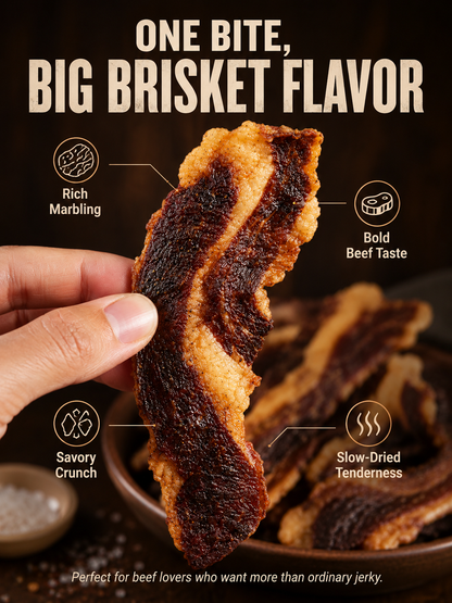 🥩 Grass-Fed Beef Brisket Chunks 🐮 Smoky Ready-to-Eat Protein Snack-Sam