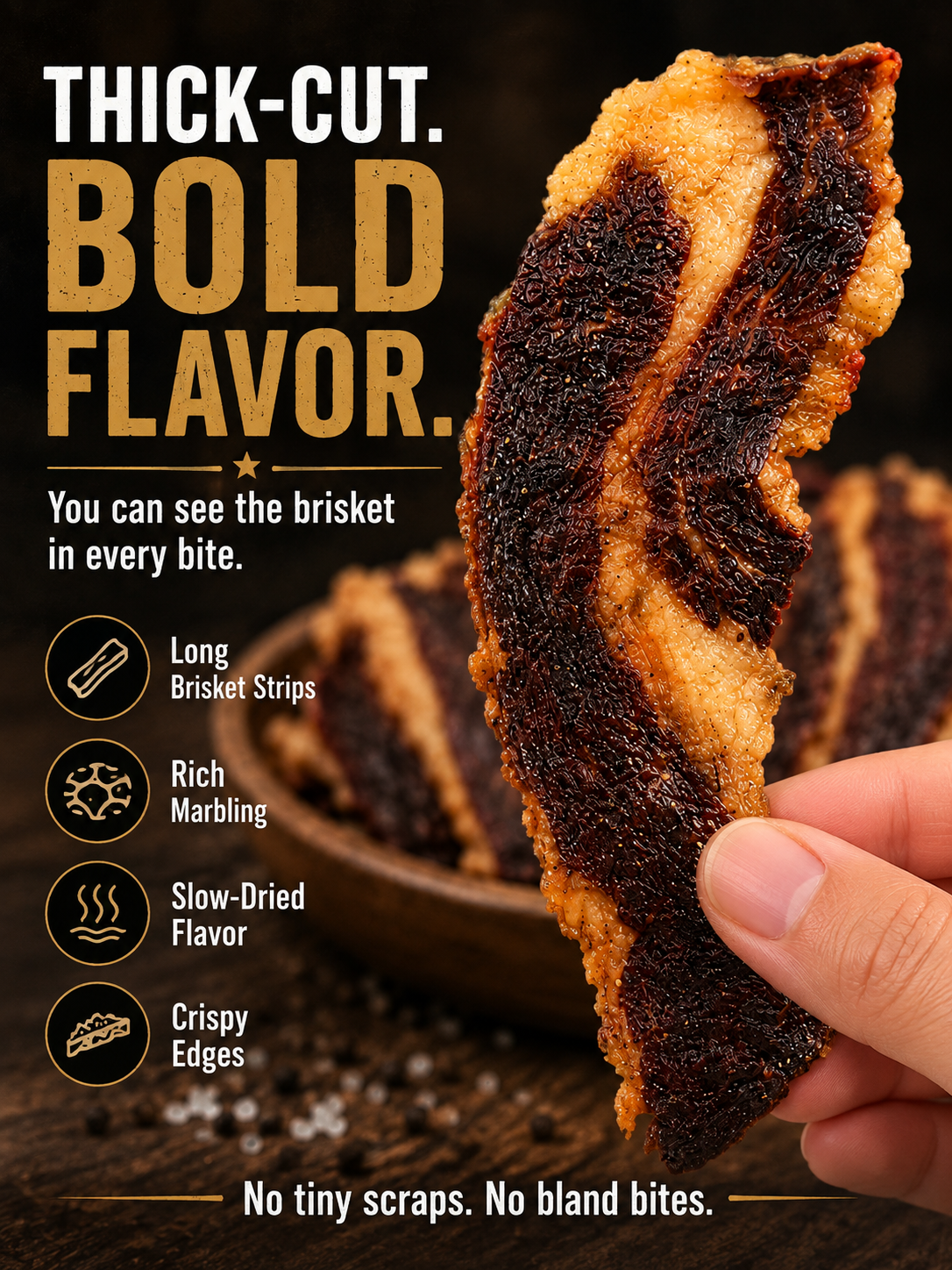 🥩 Grass-Fed Beef Brisket Chunks 🐮 Smoky Ready-to-Eat Protein Snack-Sam