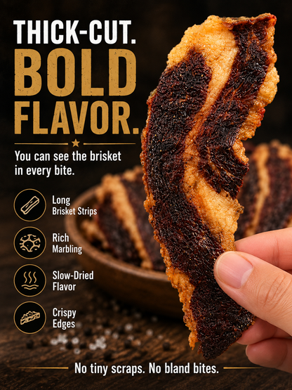 🥩 Grass-Fed Beef Brisket Chunks 🐮 Smoky Ready-to-Eat Protein Snack-Sam