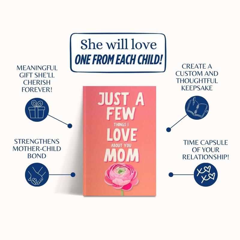 💕Just a Few Things I Love About You Mom Fill-In The Blank Book Gift for Mom Journa-8AOE1