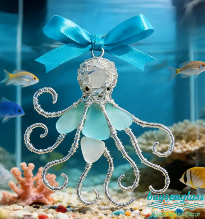 🔥Hand-Wrapped Sea Glass Collection💎Timeless Coastal Art-8POP