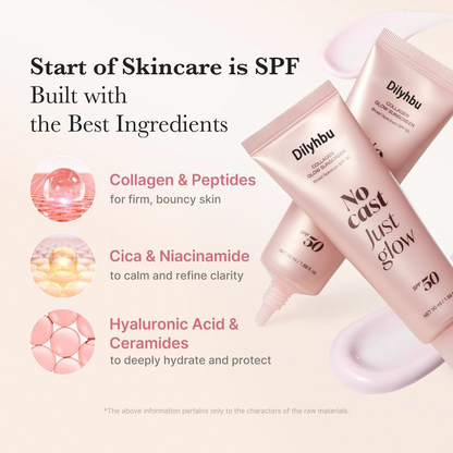 🌟[NEW]Dilyhbu  No Cast Just Glow Collagen Sunscreen | SPF 50 Broad Spectrum Face Sunscr-8AOE1n