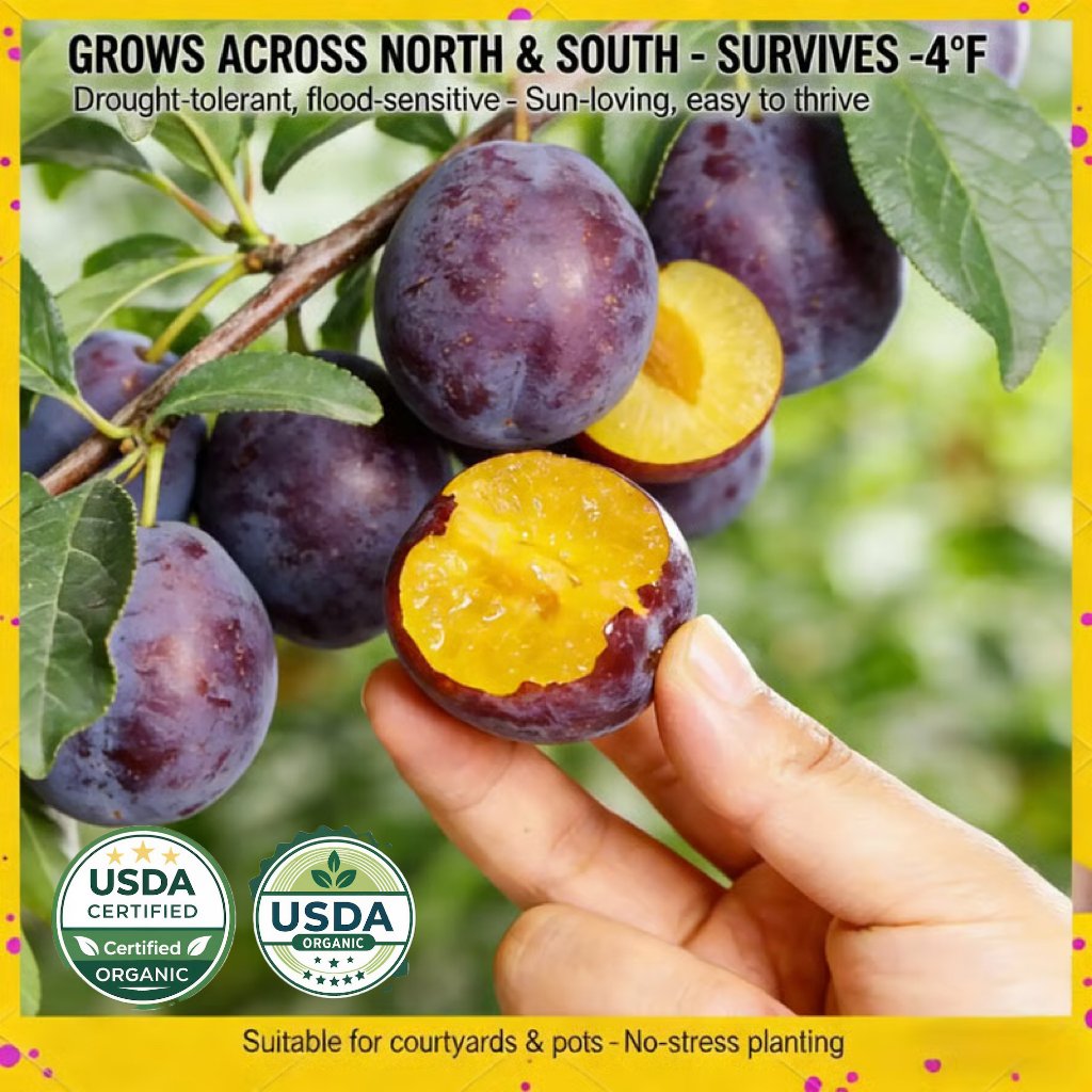 🌳LIMITED-TIME ⏰🍑 Heirloom Non-GMO Grafted Plum Tree Live Seeds-8POP