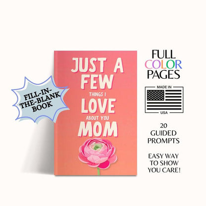 💕Just a Few Things I Love About You Mom Fill-In The Blank Book Gift for Mom Journa-8AOE1