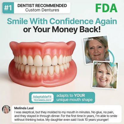 🔥Up to 70% off today only!🔥Dilyhbu Medical Full Denture with Strong Suctiond🦷Obtain American Dental Association (ADA) Certification-8POP