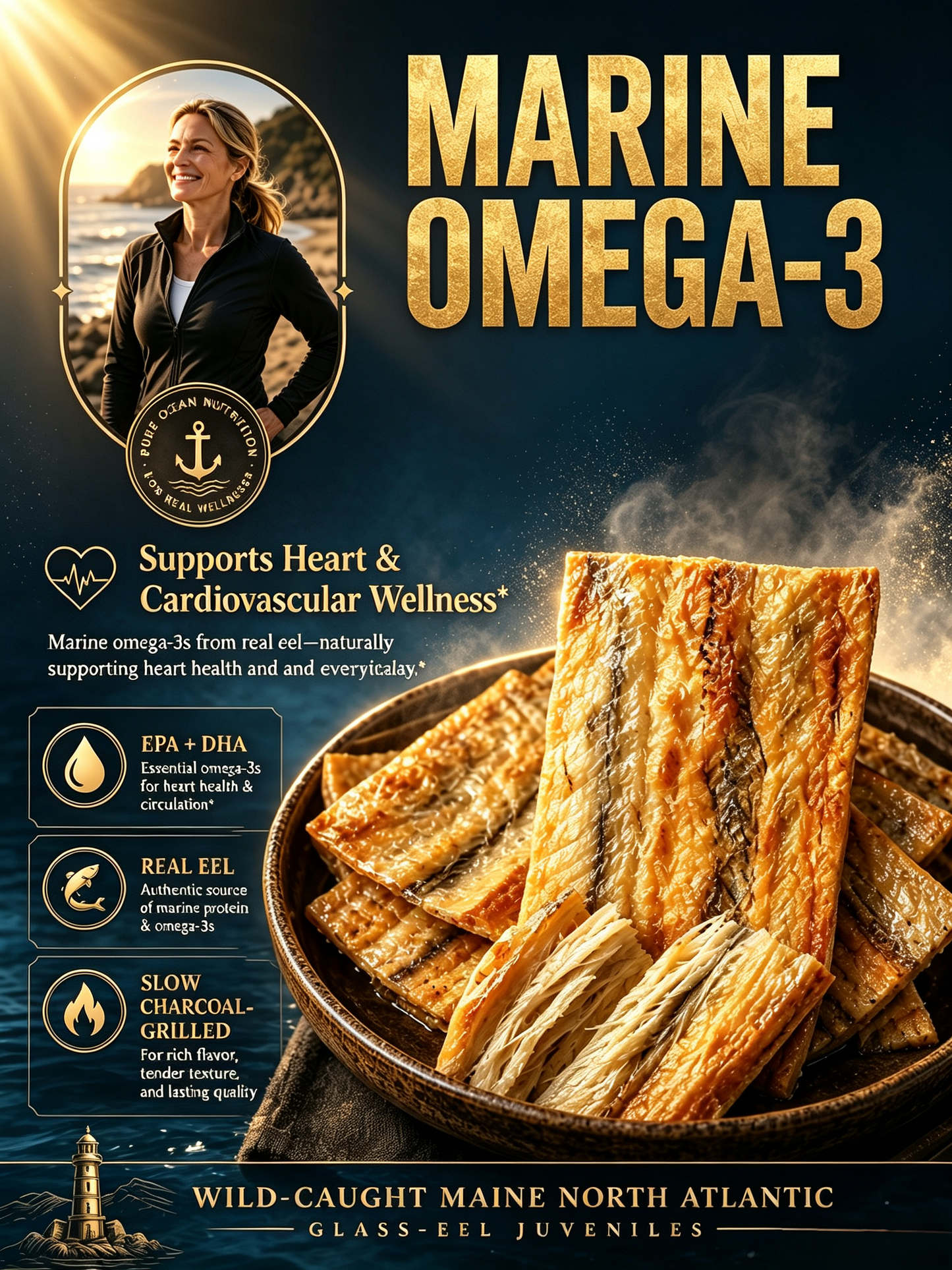 🏆Premium Wild-Caught Charcoal-Grilled Eel Slices🏅|Thick-Cut High-Protein Seafood Snack🐟-8HJ9
