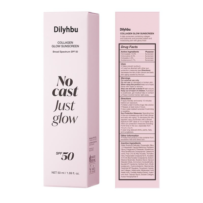 🌟[NEW]Dilyhbu  No Cast Just Glow Collagen Sunscreen | SPF 50 Broad Spectrum Face Sunscr-8AOE1n