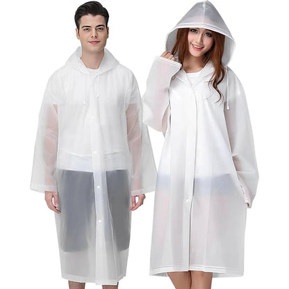 EVAP Rain Ponchos for Adults – 2-Pack, Reusable, Clear Design