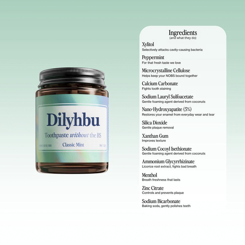 🪥 Dilyhbu Toothpaste Tablets — No Mess, No Plastic, Travel-Ready Clean Smile--8AOE1