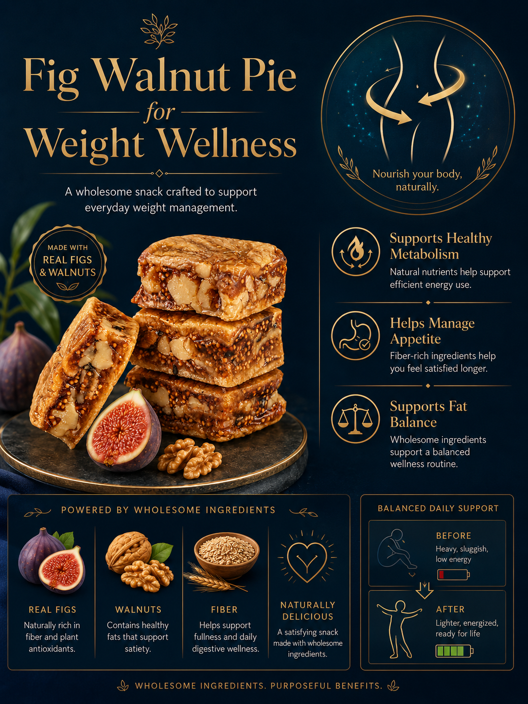 🌟 Limited Stock 🌟 Black Sesame Cranberry Fig Walnut Pie, Natural Plant‑Based Snack Bar-Ray
