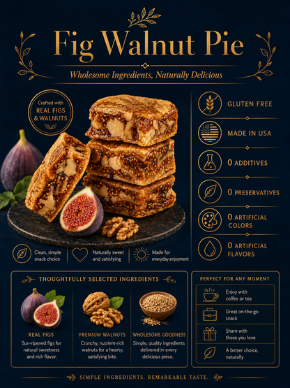 🌟 Limited Stock 🌟 Black Sesame Cranberry Fig Walnut Pie, Natural Plant‑Based Snack Bar-Ray