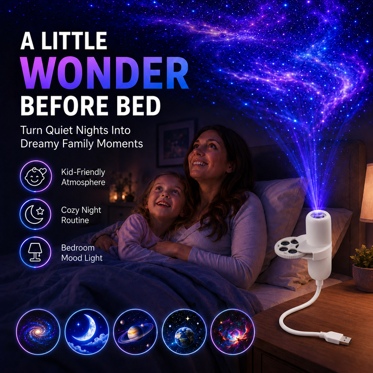 🌌✨ Plug & Play HD Star Projector 🥇 – Transform Any Room into a Magical Galaxy in Seconds-8CR5