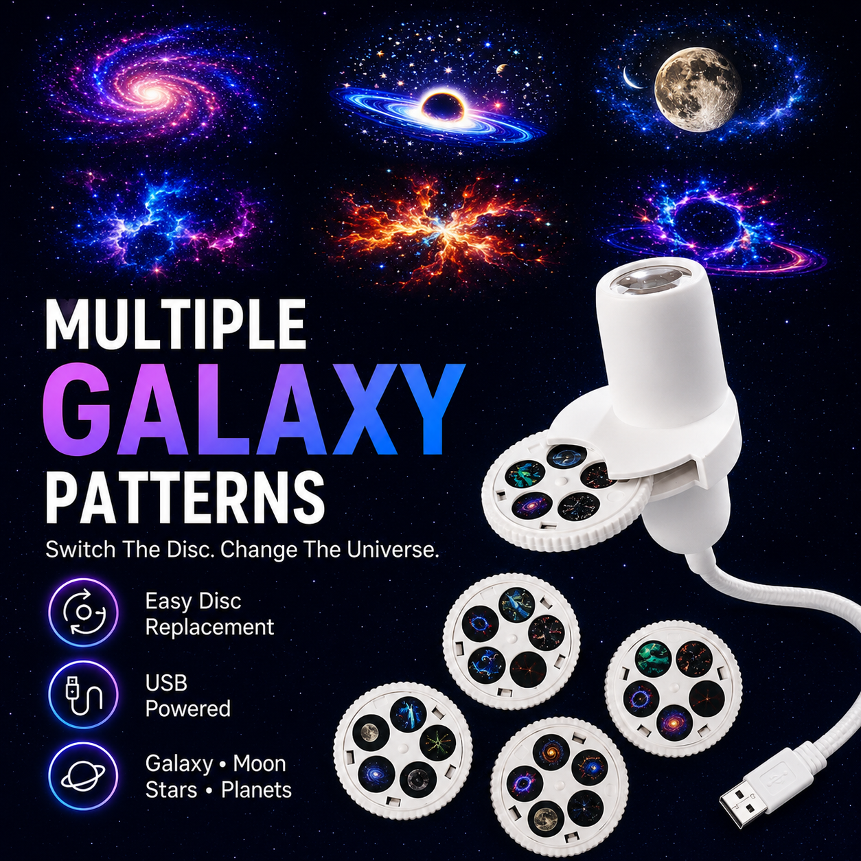 🌌✨ Plug & Play HD Star Projector 🥇 – Transform Any Room into a Magical Galaxy in Seconds-8CR5