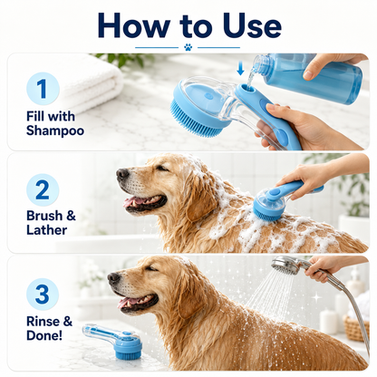 💥Limited Time 50% OFF💥2-in-1 Dog Bath Brush with Shampoo Dispenser – Soft Silicone Pet Grooming Brush for Dogs & Cats🐕😻-8HJ9