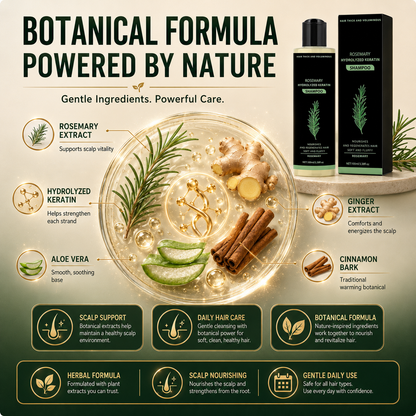🔥50% OFF| Rosemary Hydrolyzed Keratin Shampoo🌿Deep Nourishing Repair Shampoo, Moisturizing Treatment for Dry, Frizzy & Damaged Hair💇‍♀️-8HJ9