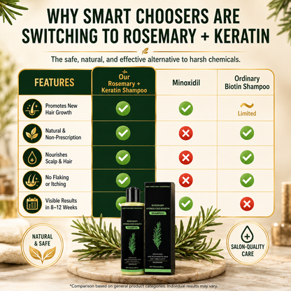 🔥50% OFF| Rosemary Hydrolyzed Keratin Shampoo🌿Deep Nourishing Repair Shampoo, Moisturizing Treatment for Dry, Frizzy & Damaged Hair💇‍♀️-8HJ9