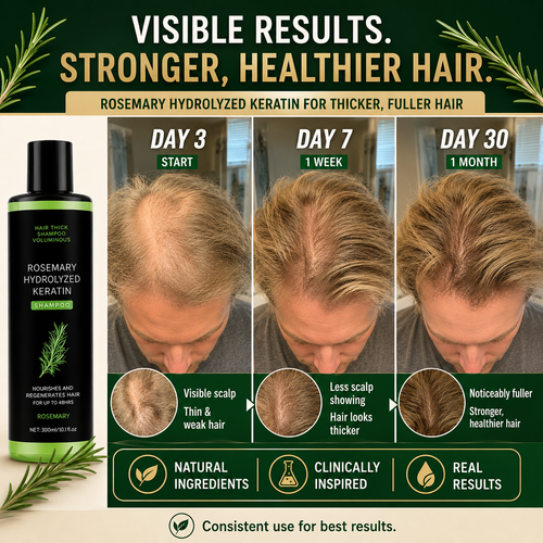 🔥50% OFF| Rosemary Hydrolyzed Keratin Shampoo🌿Deep Nourishing Repair Shampoo, Moisturizing Treatment for Dry, Frizzy & Damaged Hair💇‍♀️-8HJ9
