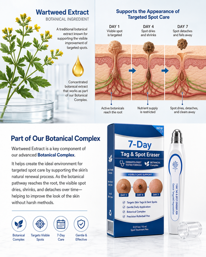🔥7-Day Skin Tag & Spot Care Eraser✨Painless &Scar-Free💙Treatment for Dark Spots & Skin Imperfections-8JX3