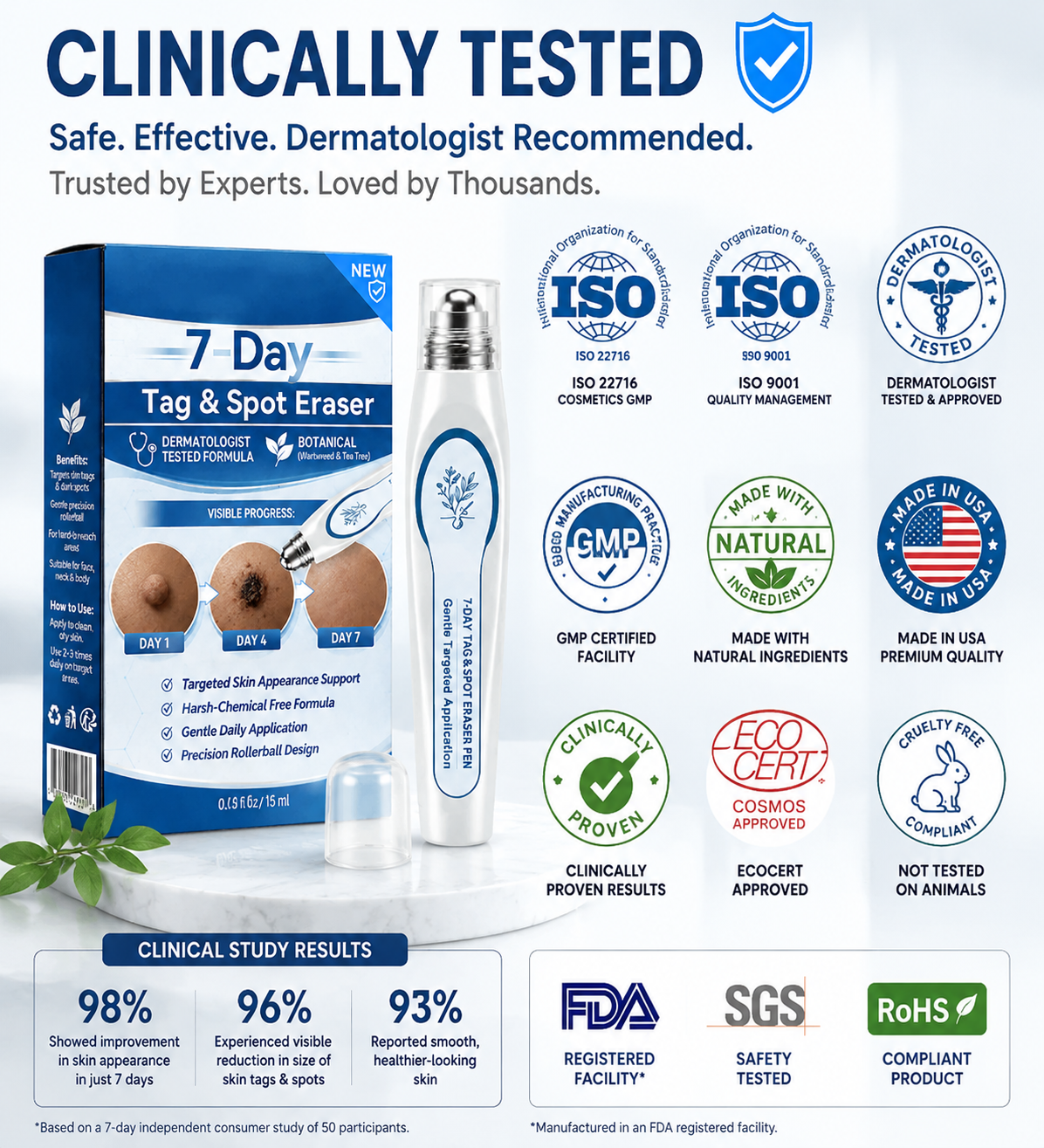 🔥7-Day Skin Tag & Spot Care Eraser✨Painless &Scar-Free💙Treatment for Dark Spots & Skin Imperfections-8JX3