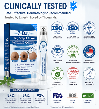 🔥7-Day Skin Tag & Spot Care Eraser✨Painless &Scar-Free💙Treatment for Dark Spots & Skin Imperfections-8JX3