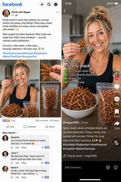 🔥 Limited Seasonal Catch | Spicy-Sweet Whole Whitebait Snacks – Wild-Caught New Zealand Fish, Slow-Baked, Crispy & Protein-Rich-8CR5