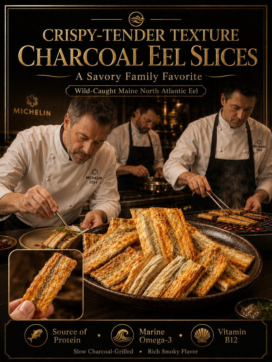 🏆Premium Wild-Caught Charcoal-Grilled Eel Slices🏅|Thick-Cut High-Protein Seafood Snack🐟-8HJ9