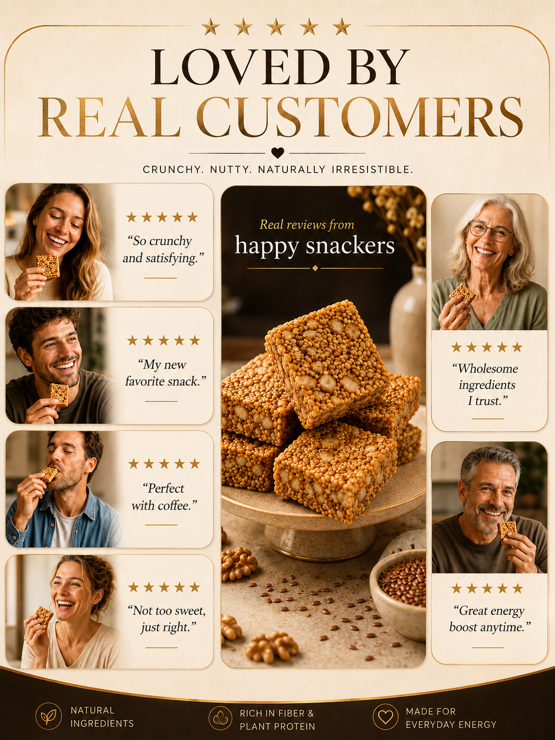 🏆 #1 Nut & Seed Snack 🔥 Flaxseed Walnut Sesame Squares – Crunchy, Nutty & Satisfying-8CR5
