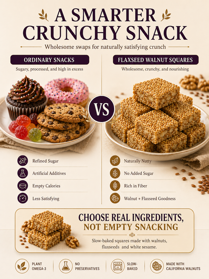 🏆 #1 Nut & Seed Snack 🔥 Flaxseed Walnut Sesame Squares – Crunchy, Nutty & Satisfying-8CR5