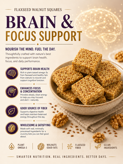 🏆 #1 Nut & Seed Snack 🔥 Flaxseed Walnut Sesame Squares – Crunchy, Nutty & Satisfying-8CR5