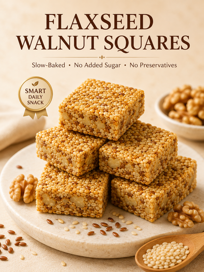 🏆 #1 Nut & Seed Snack 🔥 Flaxseed Walnut Sesame Squares – Crunchy, Nutty & Satisfying-8CR5