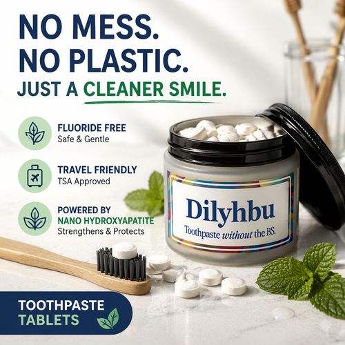 🪥 Dilyhbu Toothpaste Tablets — No Mess, No Plastic, Travel-Ready Clean Smile--8AOE1