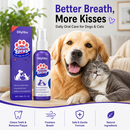 🐾 Dilyhbu Pet Oral Spray – Fresh Breath & Daily Dental Care for Dogs & Cats-8POP