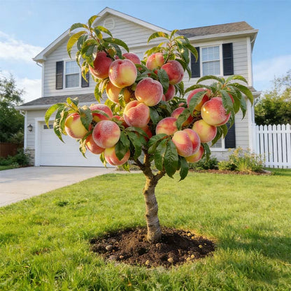 🔥 65K+ SOLD! 🍑 Heirloom Honey Red Dwarf Peach Tree Live Seeds-8POP