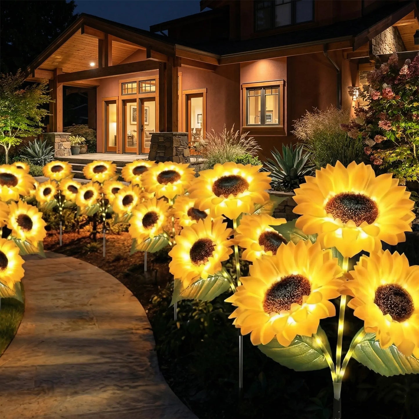 🌻 Dilyhbu Solar Sunflower Garden Lights – Waterproof Outdoor LED Decor with Automatic Dusk-to-Dawn Glow-8AOE1