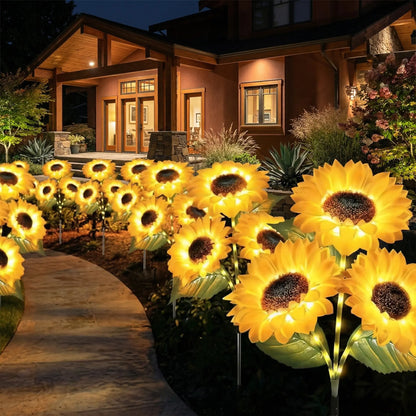 🌻 Dilyhbu Solar Sunflower Garden Lights – Waterproof Outdoor LED Decor with Automatic Dusk-to-Dawn Glow-8AOE1