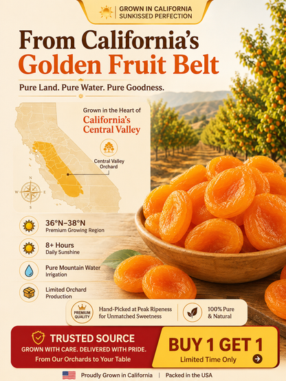 ☀️California Orchard-Dried Apricots – 🍑Soft, Juicy & Naturally Sweet-Sam