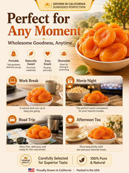 ☀️California Orchard-Dried Apricots – 🍑Soft, Juicy & Naturally Sweet-Sam