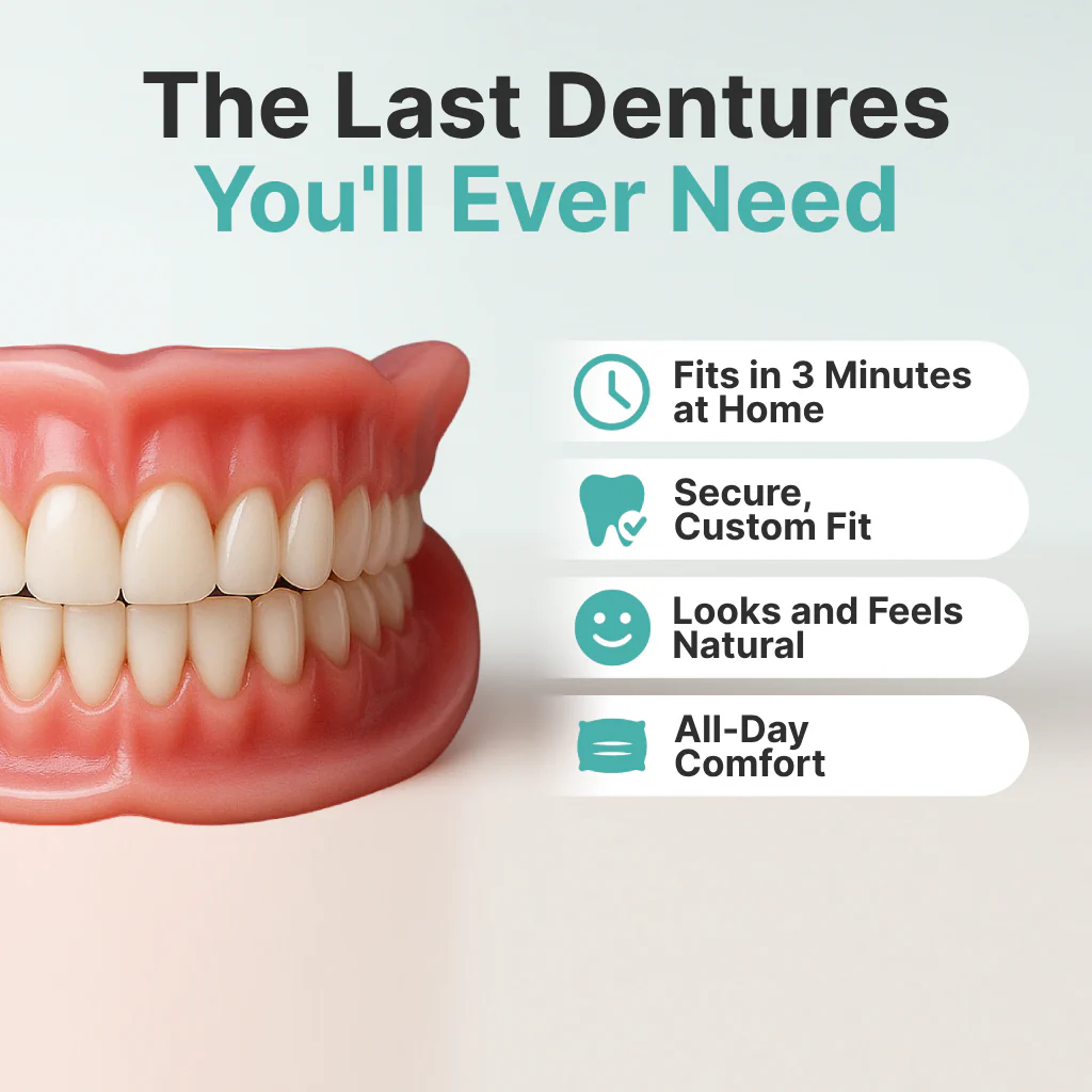 🔥Up to 70% off today only!🔥Dilyhbu Medical Full Denture with Strong Suctiond🦷Obtain American Dental Association (ADA) Certification-8POP