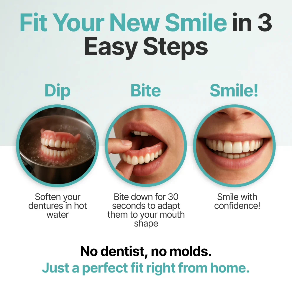 🔥Up to 70% off today only!🔥Dilyhbu Medical Full Denture with Strong Suctiond🦷Obtain American Dental Association (ADA) Certification-8POP