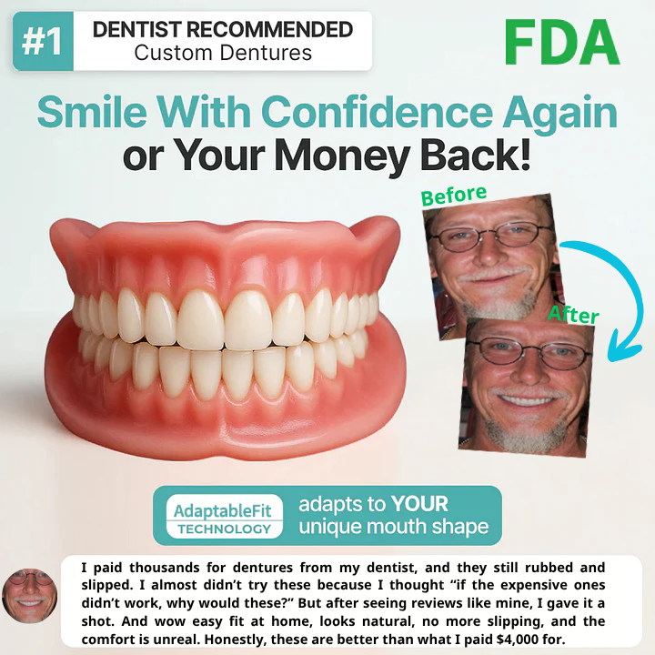 🔥Up to 70% off today only!🔥Dilyhbu Medical Full Denture with Strong Suctiond🦷Obtain American Dental Association (ADA) Certification-8POP