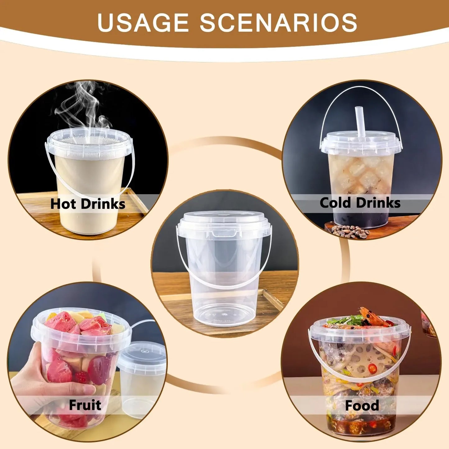 🥤 Large Reusable Plastic Cups with Lid & Straw – 3/5/10 Pack (33.81 oz)-8POP