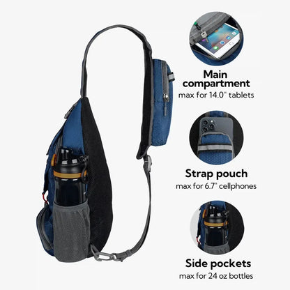 🌟 Packable Small Crossbody Sling Backpack with Side Pouch - ✨ Perfect for Hiking and Traveling-8POP